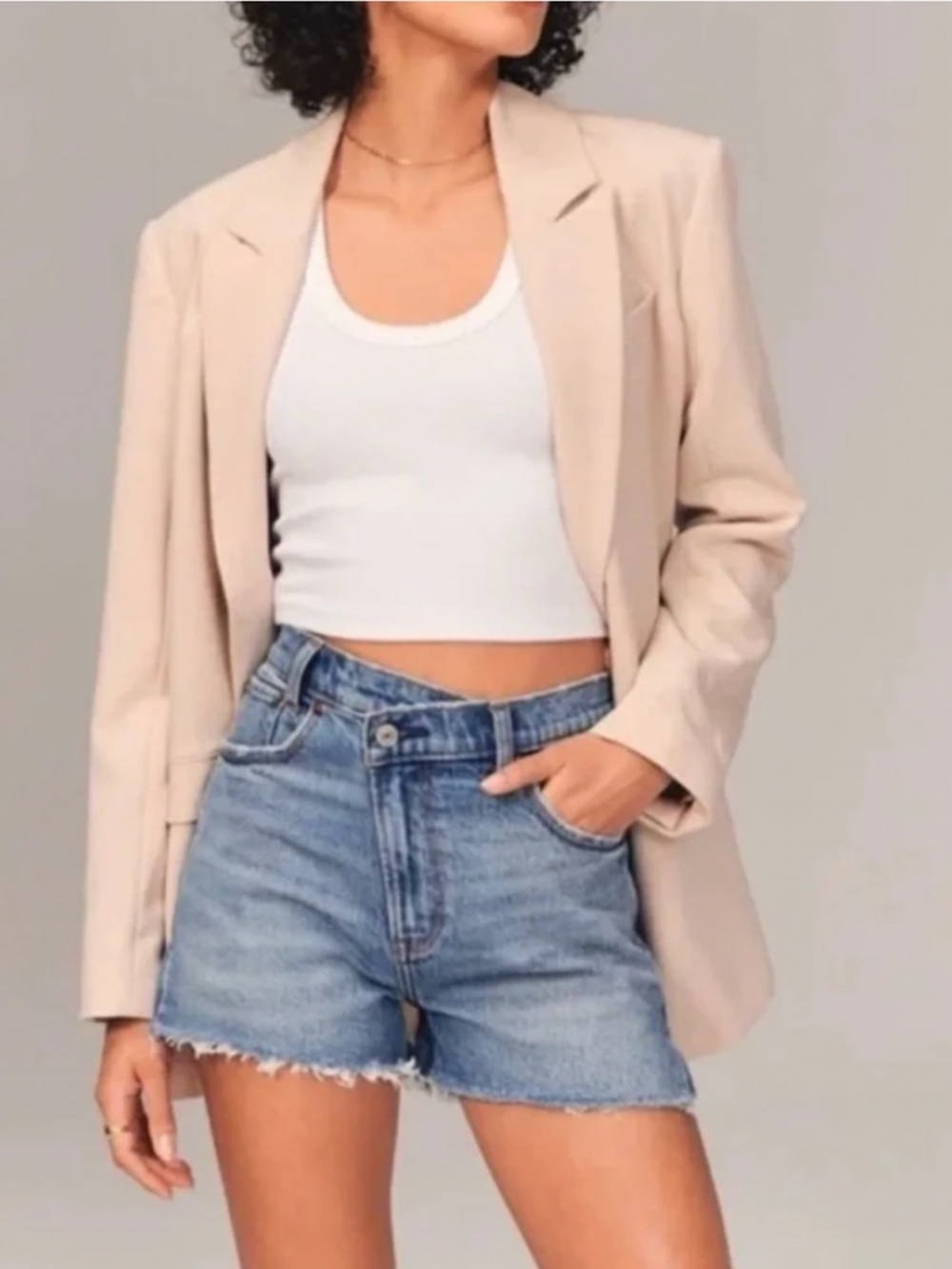 ABERCROMBIE AND FITCH THE MOM CROSSOVER WAIST HIGH RISE CURVE LOVE